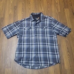 Quiksilver Waterman Collection Men’s XL Plaid Button-Down Shirt Surf Casual C82